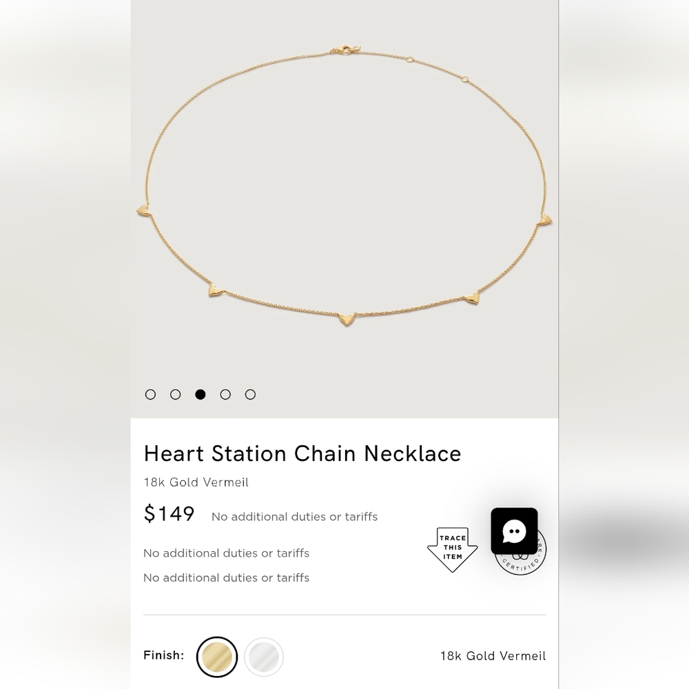 Monica Vinader Gold Necklace with Silver Bar